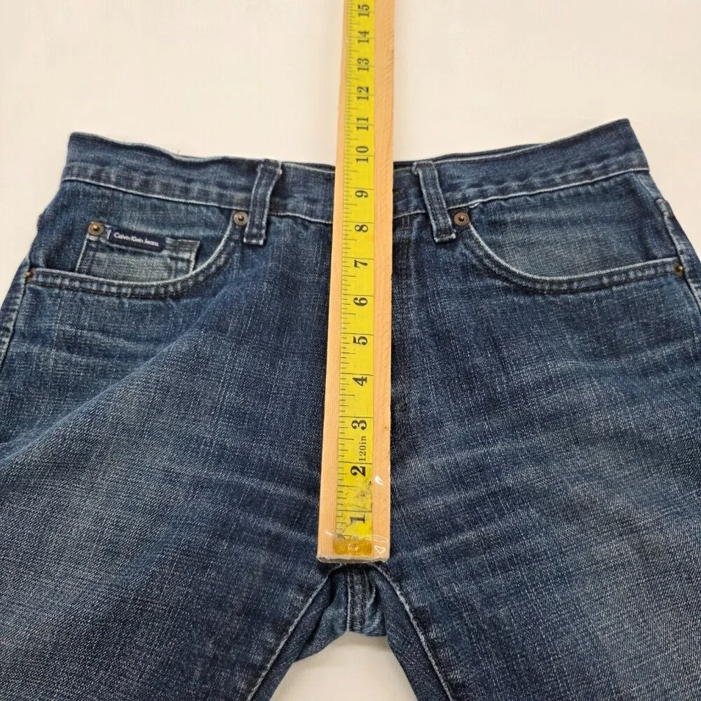 Calvin Klein Jeans Mens 30x32 (Actual 30/29) Straight‎ Leg Med Wash Denim Cotton